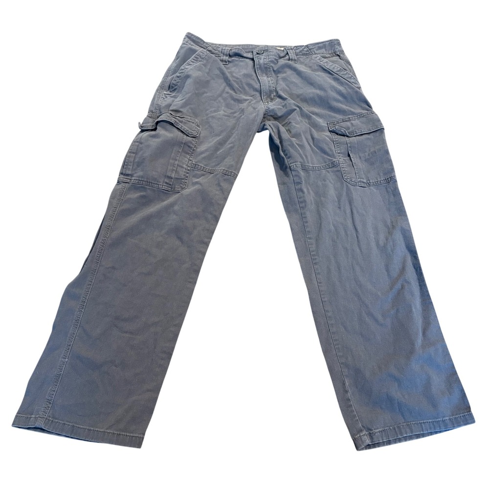 Wrangler Mens Cargo Pants Navy Blue Straight Leg Utility Trousers 30x26